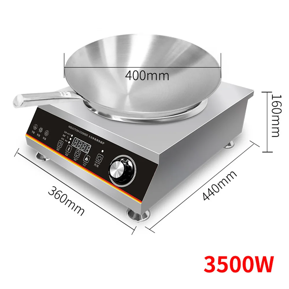 상업용 인덕션 조리기, 고출력 수프 튀김, 오목 인덕션 조리기, 볶음 냄비 요리 스토브, 3500W
