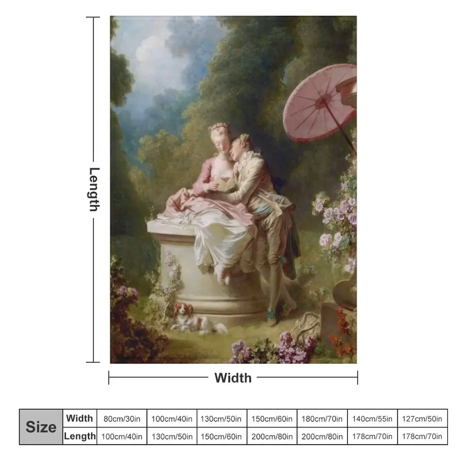 The Progress of Love: Love Letters Jean Honoré Fragonard Throw Blanket Nap For Decorative Sofa Bed covers Blankets