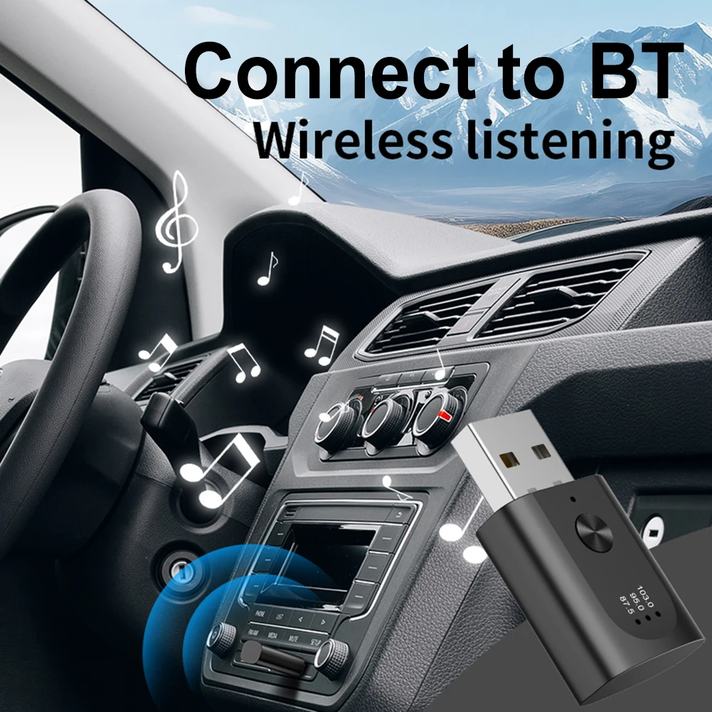 Audio wireless automatico compatibile Bluetooth con display a LED Adattatore audio per auto Adattatore ricevitore audio per musica wireless per radio FM