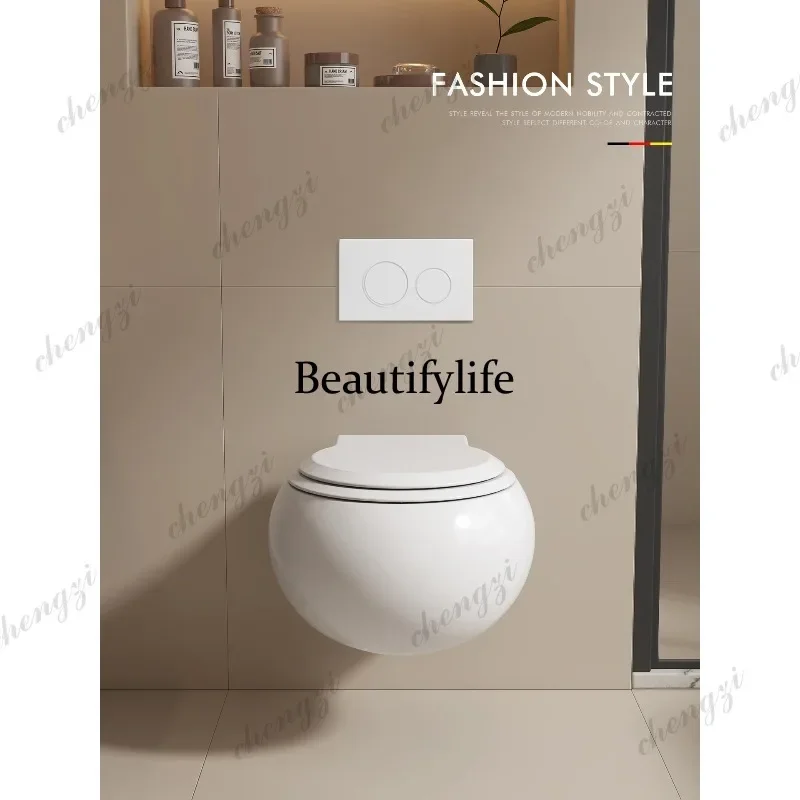 DD New egg-shaped wall-mounted toilet household suspended into the wall water tank wall toilet
