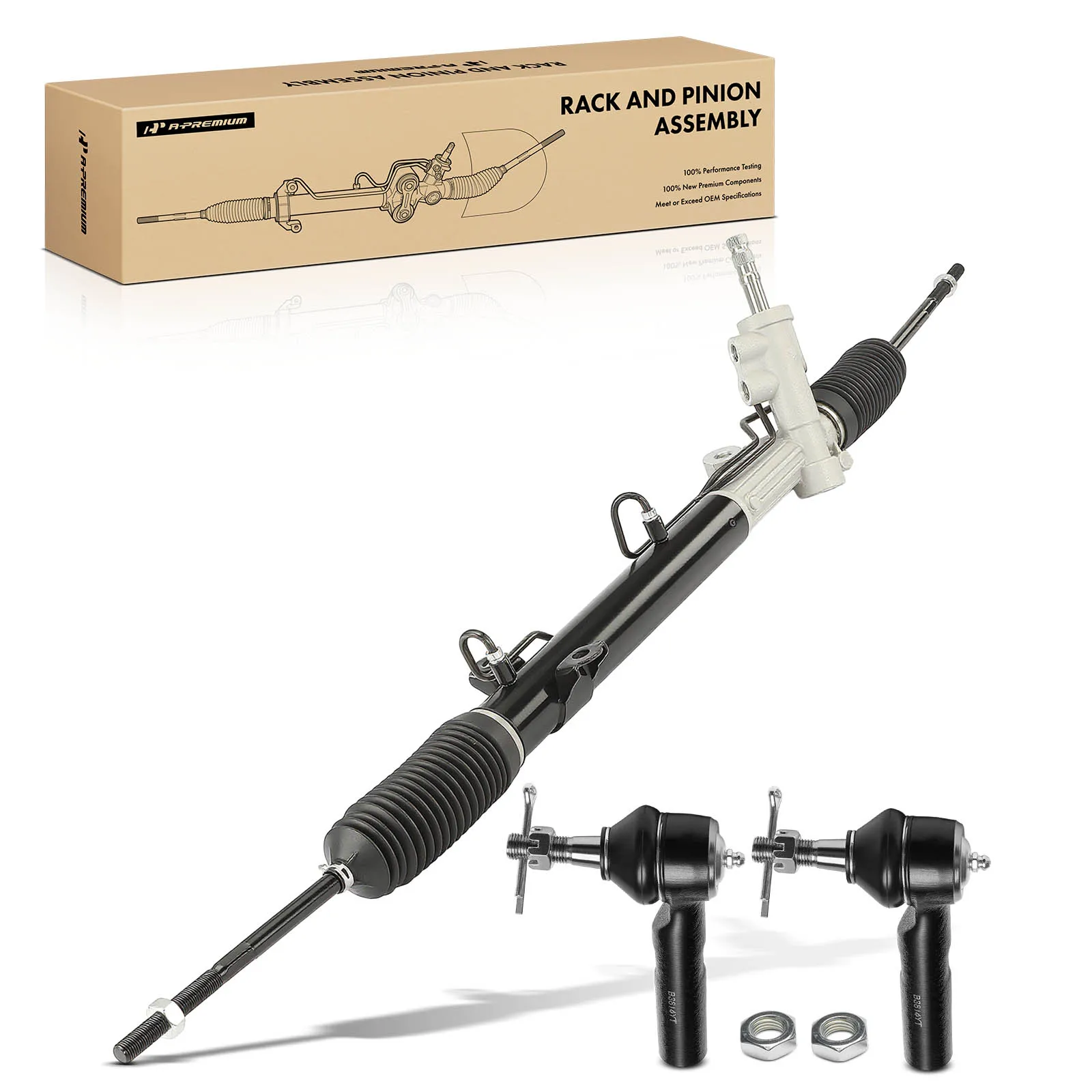 A-Premium 3Pcs Front Power Steering Rack & Pinion & Tie Rod End Kit for Dodge Grand Caravan 2005-2007 Chrysler Town & Country