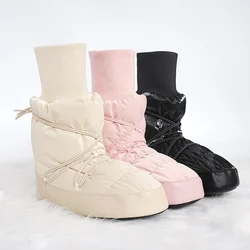 New Women Ballet Boots Warm Dance Boots Girls Autumn Winter Ballet Soft Soled Cotton Antiskid Ballerina Boots Training Shoes