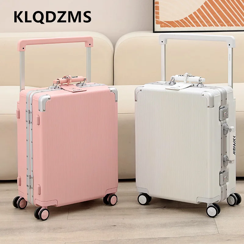 KLQDZMS Suitcase High Quality Aluminum Frame Business Trolley Case Universal Wheel Boarding Box 20