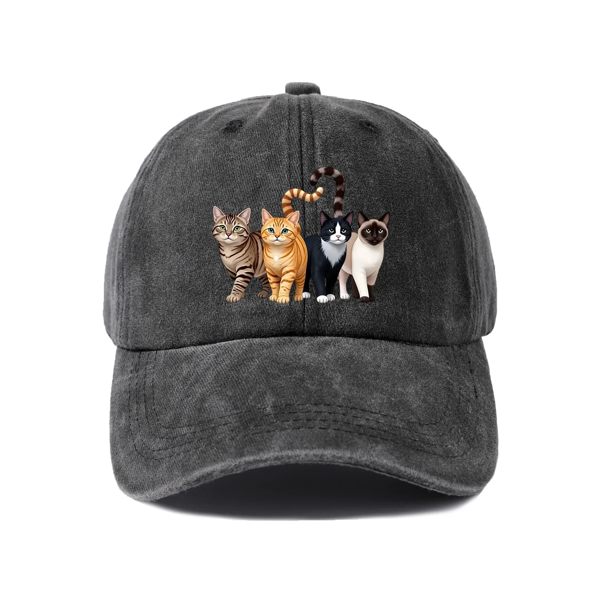 Expressive Slogan Graphic Baseball Cap, Vintage Washed Adjustable Unisex Dad Hat, Everyday Gift