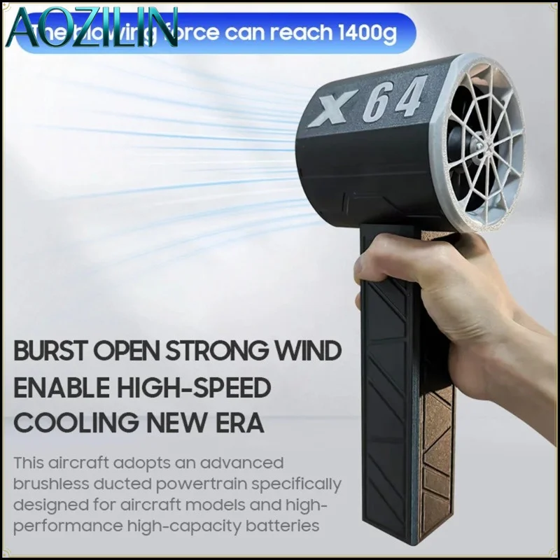 AOZILIN X64 64mm Duct Turbo Blower,Portable Industrial Brushless Fan,1400g Thrust Blower for Car Wash Dust Snow Cleaning