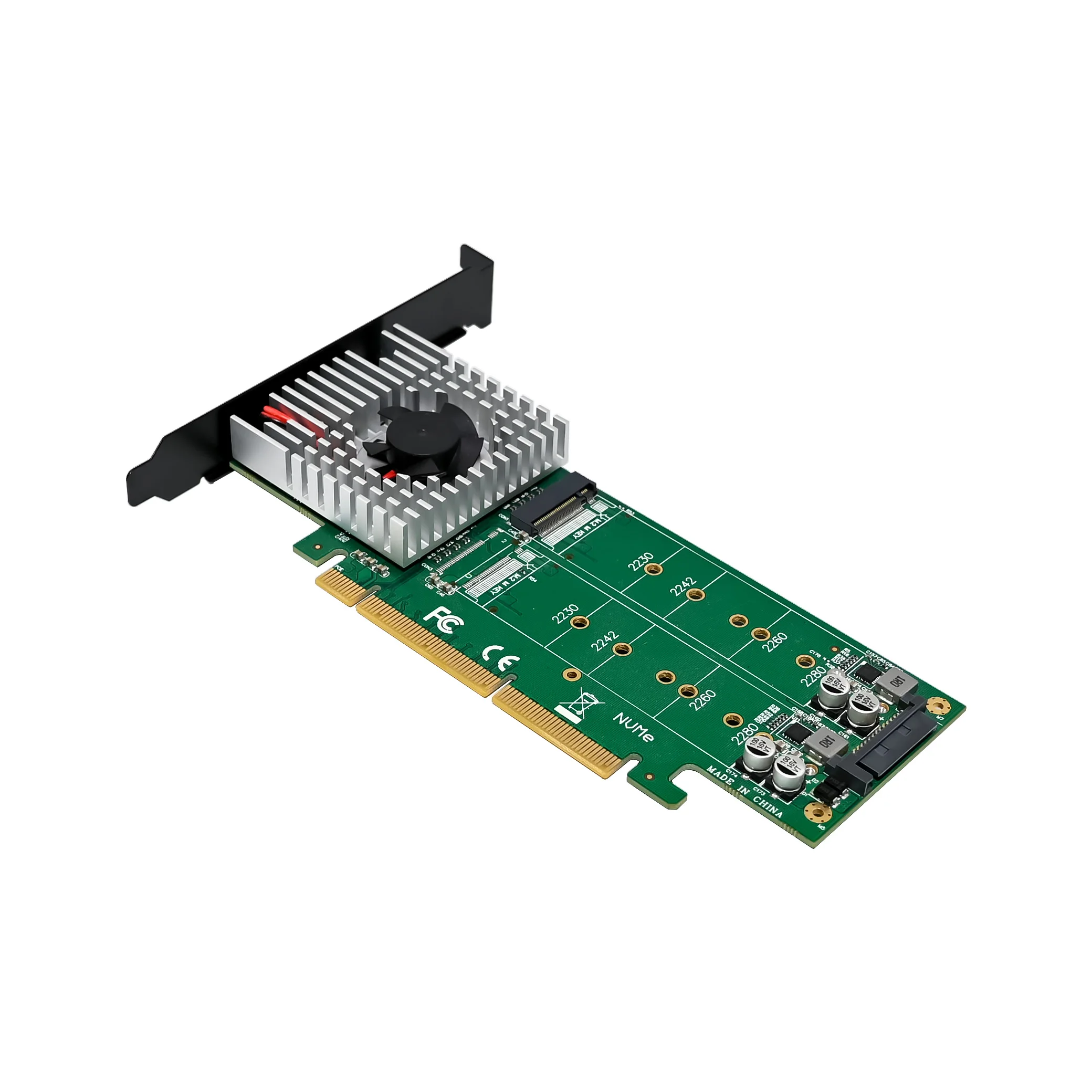 محول Sunweit ST5107 PCIe X8x16 ASM2812 Dual M.2 NVMe 2280 SSD #4