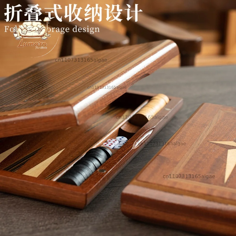 Multi-Size Solid Wood Backgammon Set Premium Mahogany with Solid Wood Veneer Exquisitely Crafted