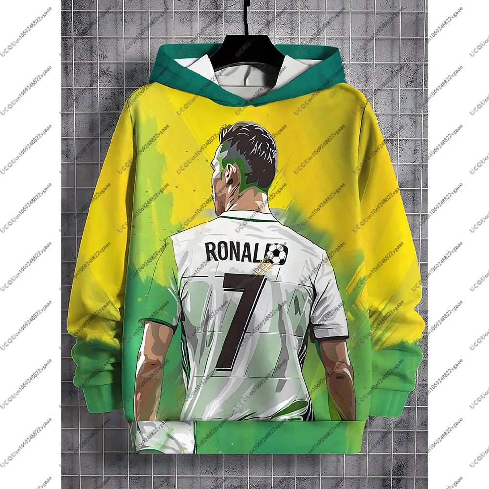 كرة القدم جيرسي المحملة الرجال هدية أعلى العصرية لكرة القدم أعلى الخريف الشتاء البلوز هوديي 7 عارضة الصبي تي شيرت البرتغال الرياضة رونالدو #1
