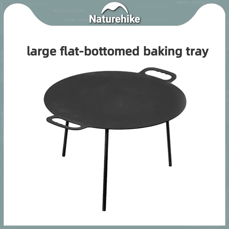 

Naturehike Camping Flat Bottom Large Roasting Pan Outdoor Portable Camping Picnic Cooking Cast Iron Frying Pan Heating BBQ Tools