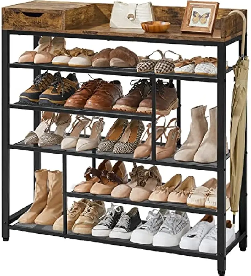 

Shoe Cabinet for Entryway 6-Tier Shoe Storage Shelves Free Standing Organizer