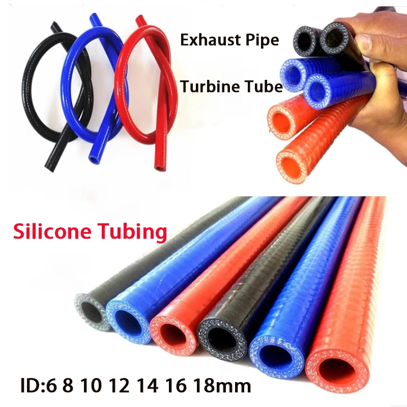 

1M Silicone Straight Hose ID 6mm 8mm 10mm 12mm 14mm 16mm 18mm Coolant Intercooler Turbo Tube Air Intake Piping Water Hose Pipe