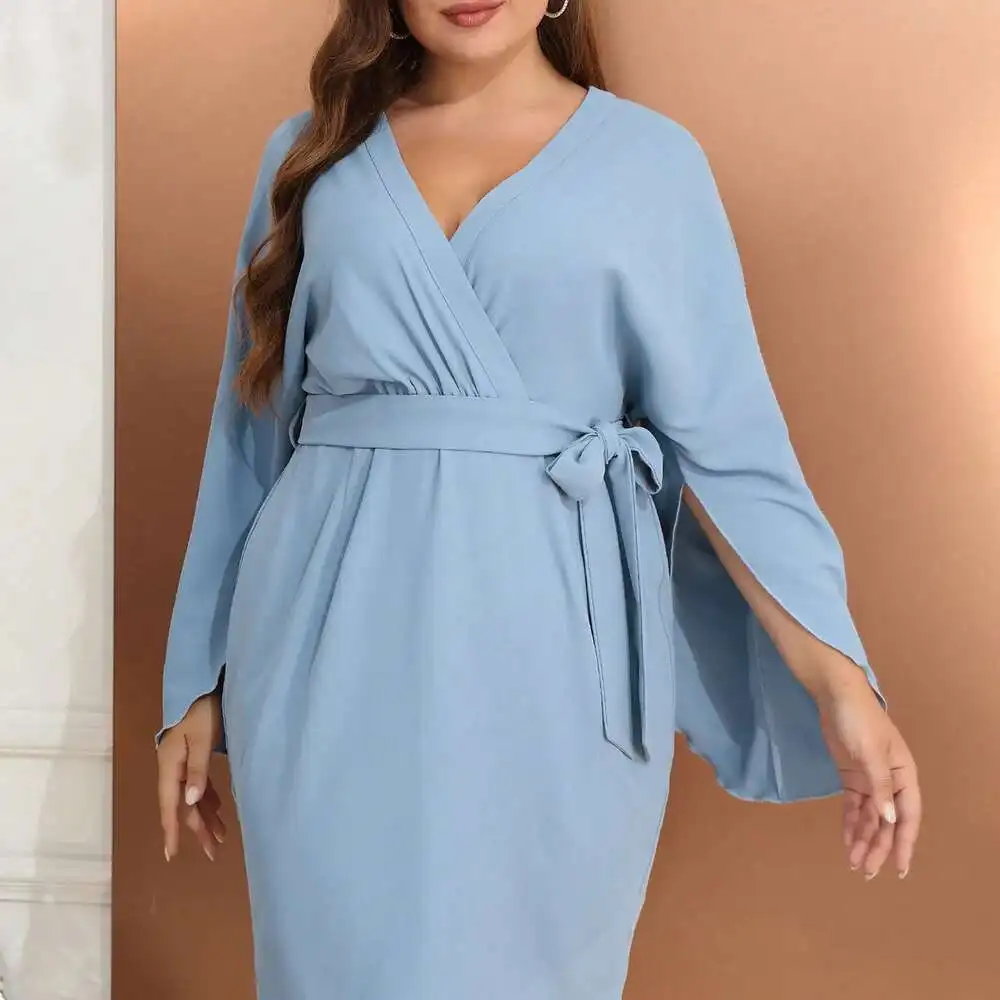 

Style Autumn Fashion Temperament Plus Size Women's Dress, Fat Mm Slimming Lantern Sleeve Short Skirt Summer Elegantes Casual Y2k