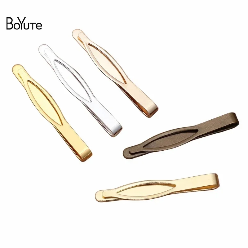 

BoYuTe (10 Pieces/Lot) 56*9MM Big Metal Brass Tie Clips Classic Plain Design Men‘s Tie Clip Jewelry Materials