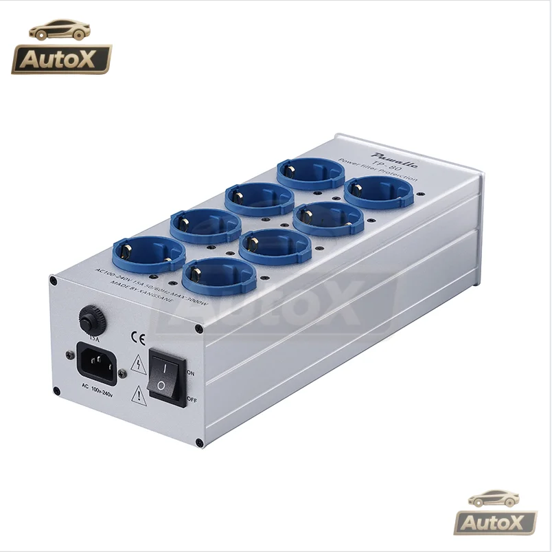 Auto X Pawalle tp80 tomada de filtro de energia redução de ruído função de exibição de tensão de proteção contra sobrecarga