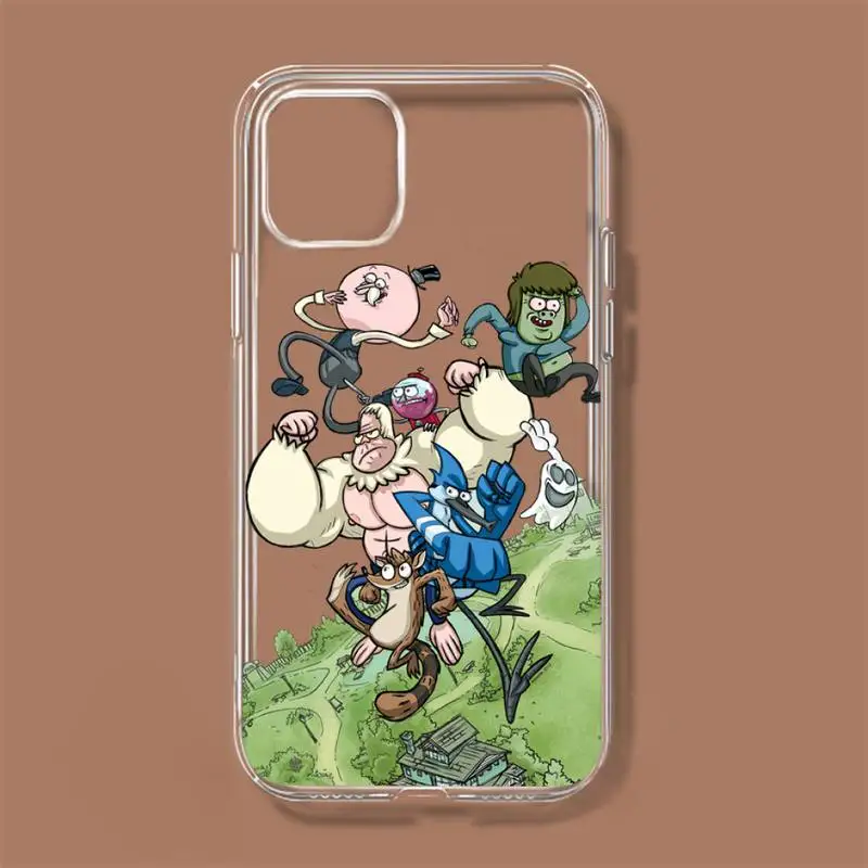 R-Regular Show Cartoon Phone Case For iPhone 11 12 Mini 13 14 Pro XS Max X 8 7 6s Plus 5 SE XR Transparent Shell