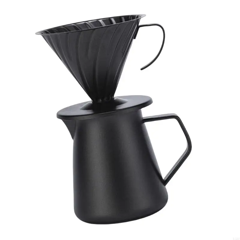 B2RF 304Stainless Steel Coffee Server Hand DRIP Coffee Maker 600ml Kapasitas Filter Filter Manual Manual untuk Penggunaan Rumah