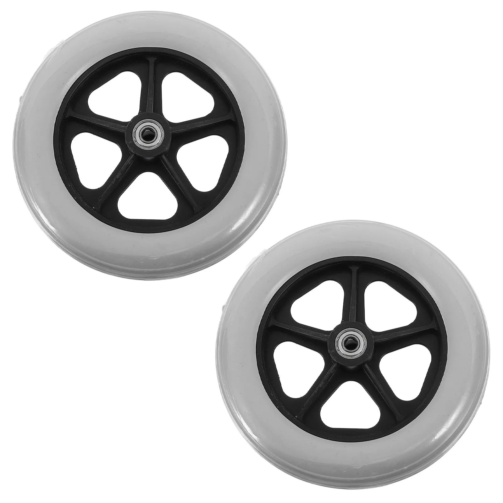 2Pcs Strong Plastic Universal Caster Wheels Replacement for Wheelchair Front Rollator Walker Grocery Cart Trolley Smooth Glide
