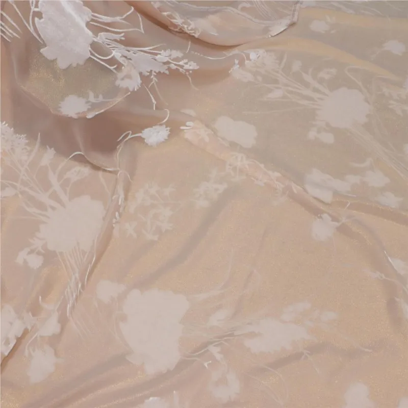 

The fabric of cheongsam and dress is made brocade velvet with golden rotten flowers