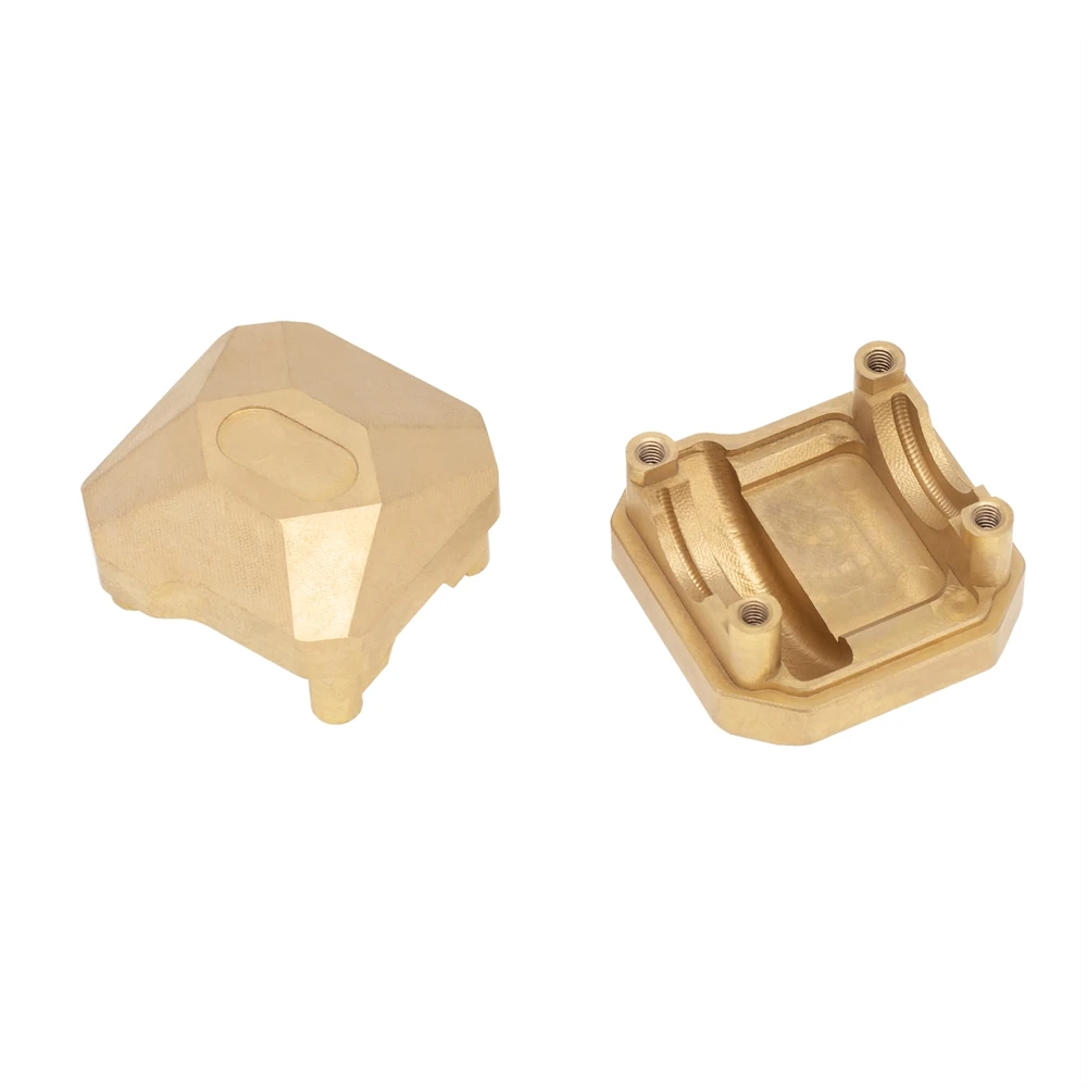 2Pcs Brass Diff Cover Front & Rear Axle 48G for 1/10 RC Crawler Car Axial SCX10 90046 90047 Upgrades Parts Accessories