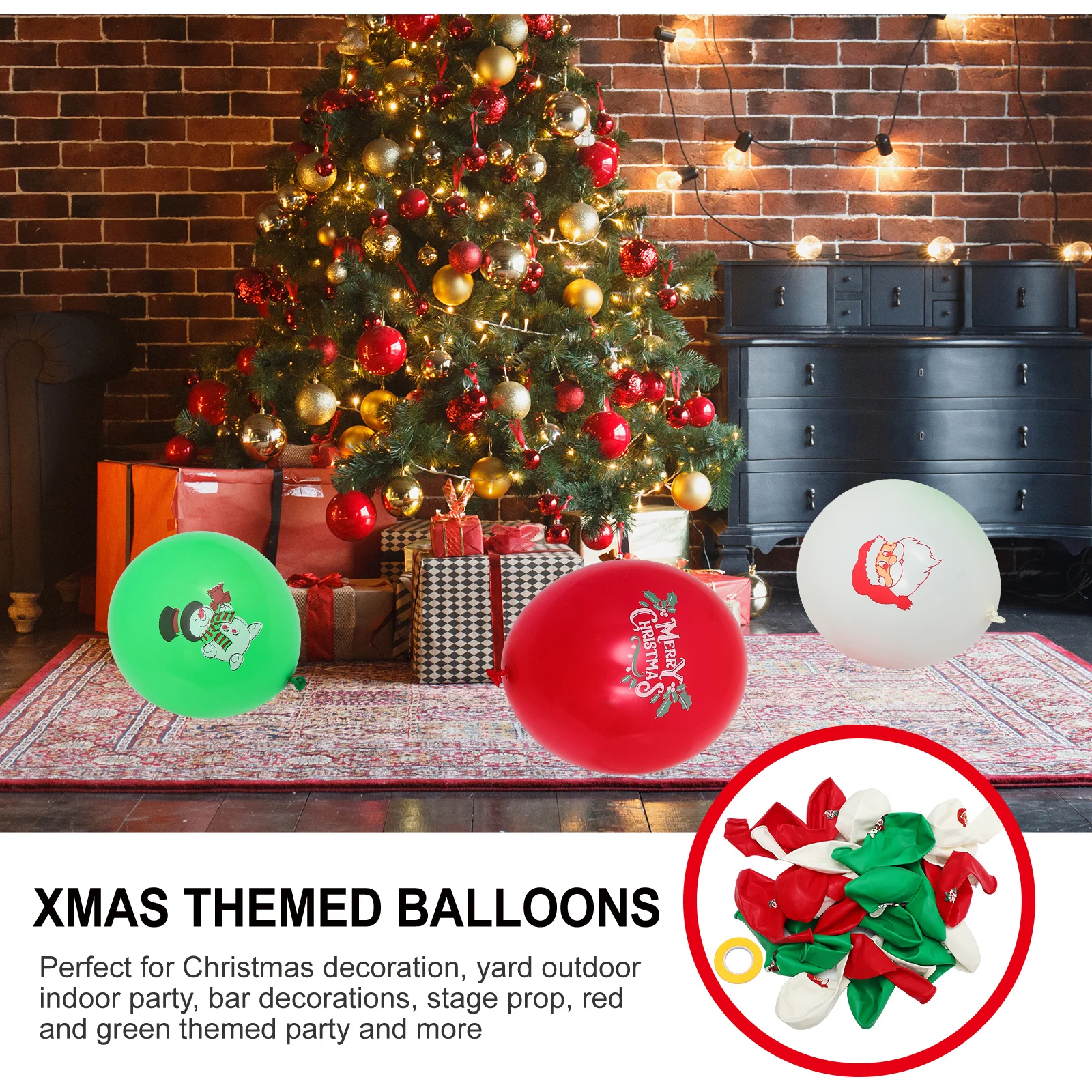 

30Pcs Xmas Balloon Decorations Red Green Themed Party Balloons for Christmas Event Wedding Festival Decoration Latex Material
