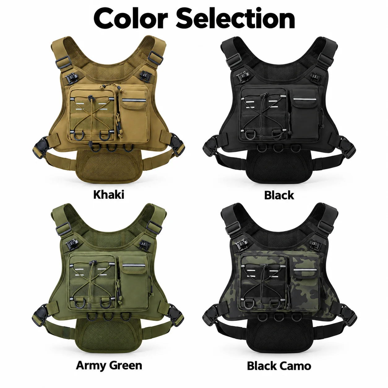 Tactical Chest Bag Lightweight Shock Absorption Outdoor Pack for Hiking Running Cycling Photography Climbing Fishing Travel