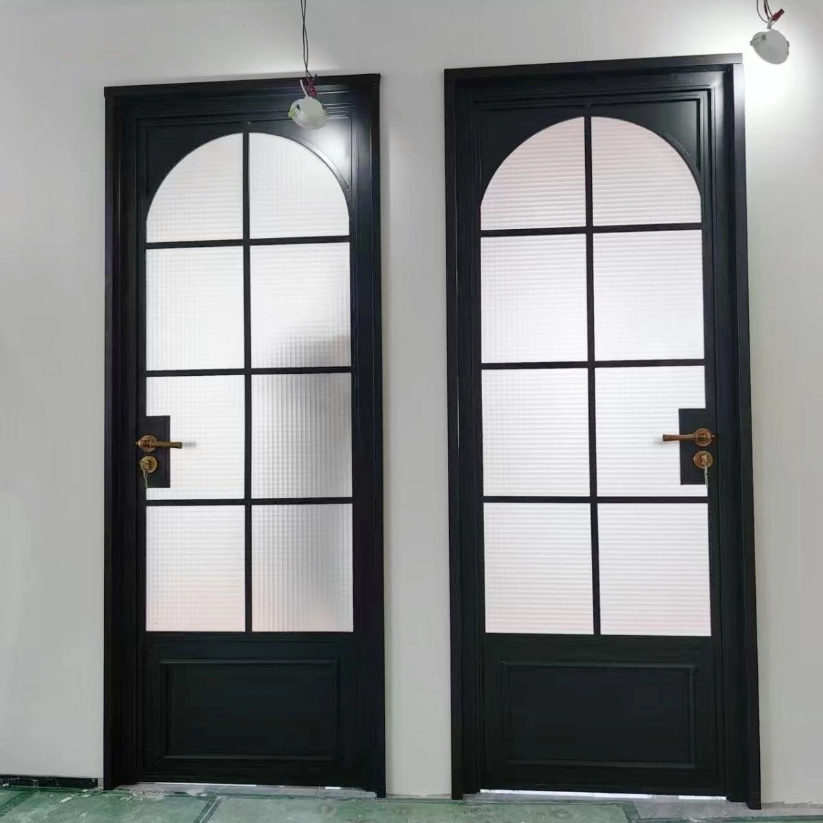 Titanium magnesium alloy glass indoor bathroom swing door toilet arch