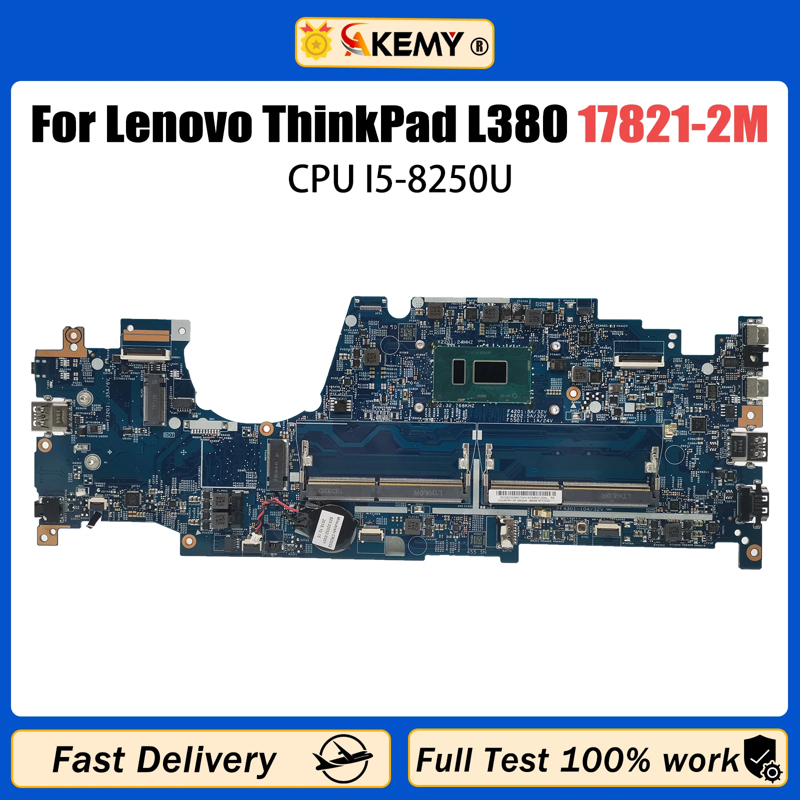 

AKEMY 02HM000 01LW954 02HM023 For Lenovo ThinkPad L380 Notebook Motherboard LKL-1 MB 17821-2M 448.0CT04.002M With CPU I5-8250U