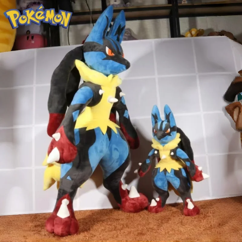 70/130cm Super Big Size Lucario Pokemon Kawaii Anime Plush Stuffed Doll Room Decor Plush Pillow Children's Holiday Gifts