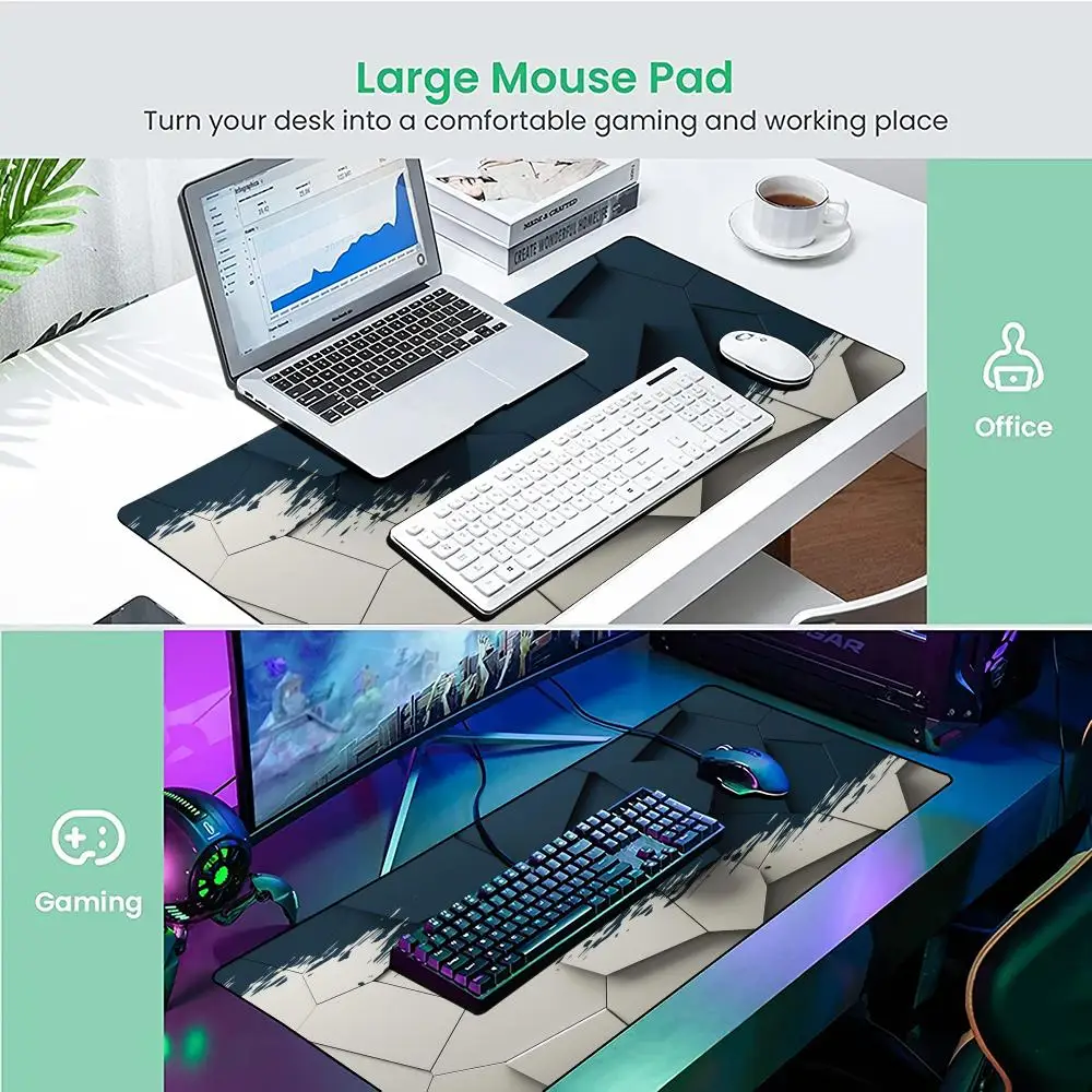 Geometrisch veelhoek abstract kunstpatroon Muismat Bureaumat Gamingmatten antislip Duurzame bureauaccessoires Toetsenbord desktoppads