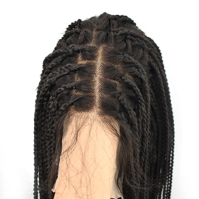 Hair Supplier 32 length high density Braid Wig for Black Woman