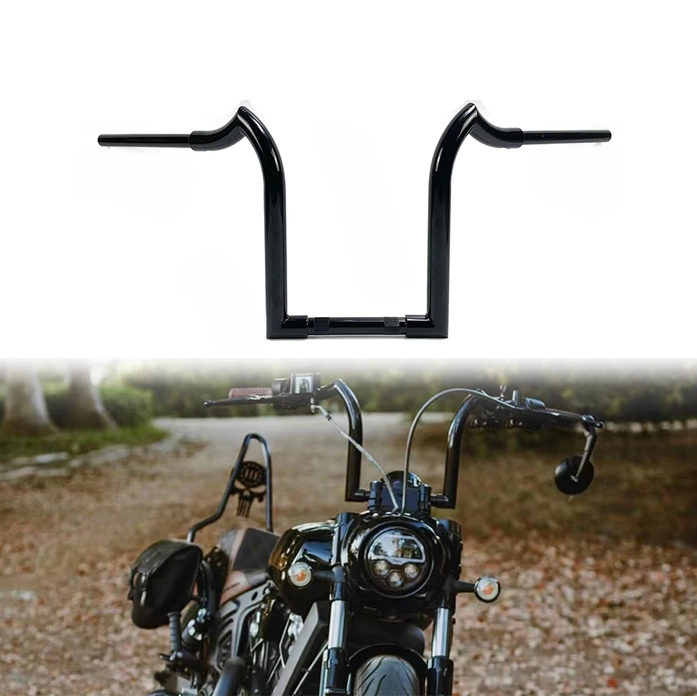 

Motorcycle 1-1/4 inch Goat Horn Handlebar 10"/12"/14" Handle Bar For Indian Scouts Hussar Bobber Custom Steering Wheel