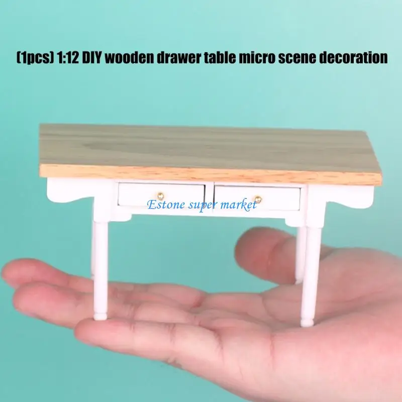 

090B Realistic Doll House Study Desk 1/12 Furniture Kids Craft Project Activity Supply
