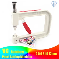 4 5 6 8 10 12mm perline di perle bianche macchina per l'impostazione di perle pressa a mano strumenti per perline macchina per rivetti con strass artigianato per vestiti fai da te