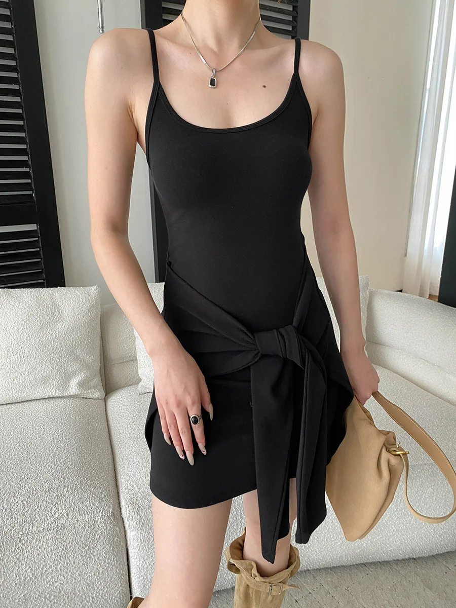 Modisches, zweiteiliges Damenkleid mit Taillengürtel und schmaler Passform für Frühling und Sommer – Detail 10