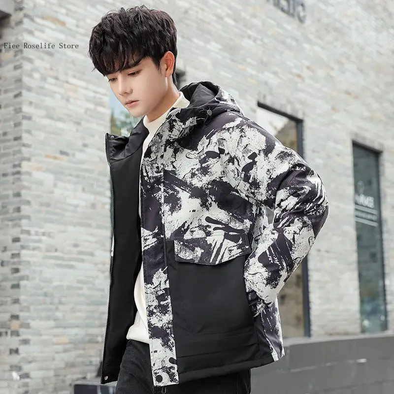 Warm and Thick Coat for Autumn Winter and Spring Handsome Short Style Student Down Jacket for Men
