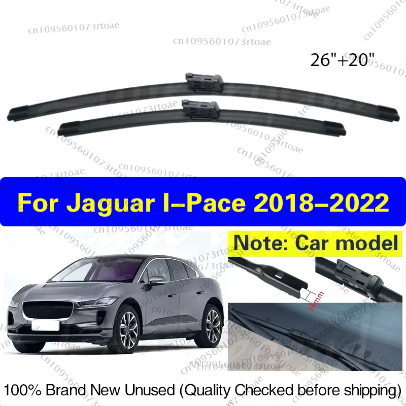

Car Wiper For Jaguar I-Pace IPace 2018 2019 2020 2021 2022 Front Wiper Blades Soft Rubber Windscreen Auto Windshield 26"+20"