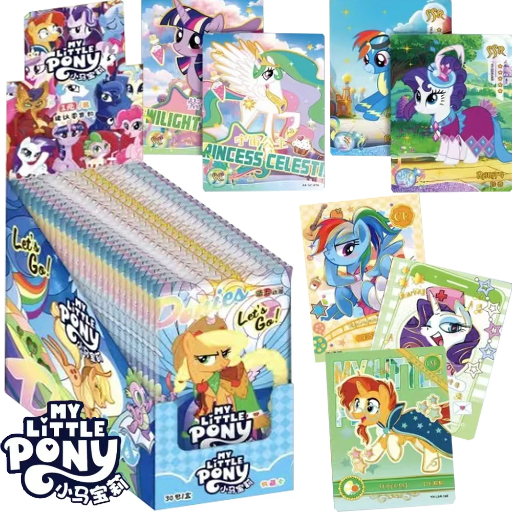 

Genuine My Little Pony Collection Cards Anime Rainbow Dash Fluttershy Funny Cute Character Trading Cards Children Birthday Gifts