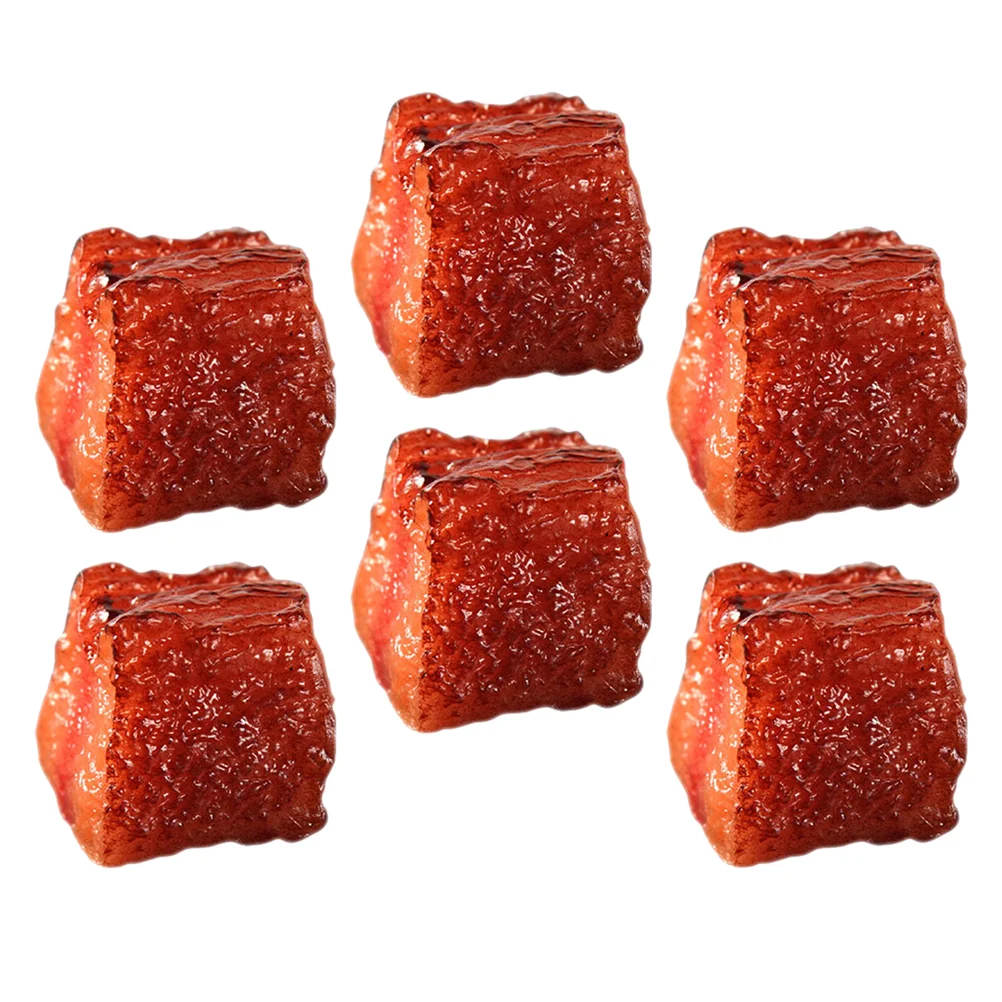 6pcs Simulation Beef Artificial Lifelike Meat Model Beef Block Model Display Props simulation food simulation meat