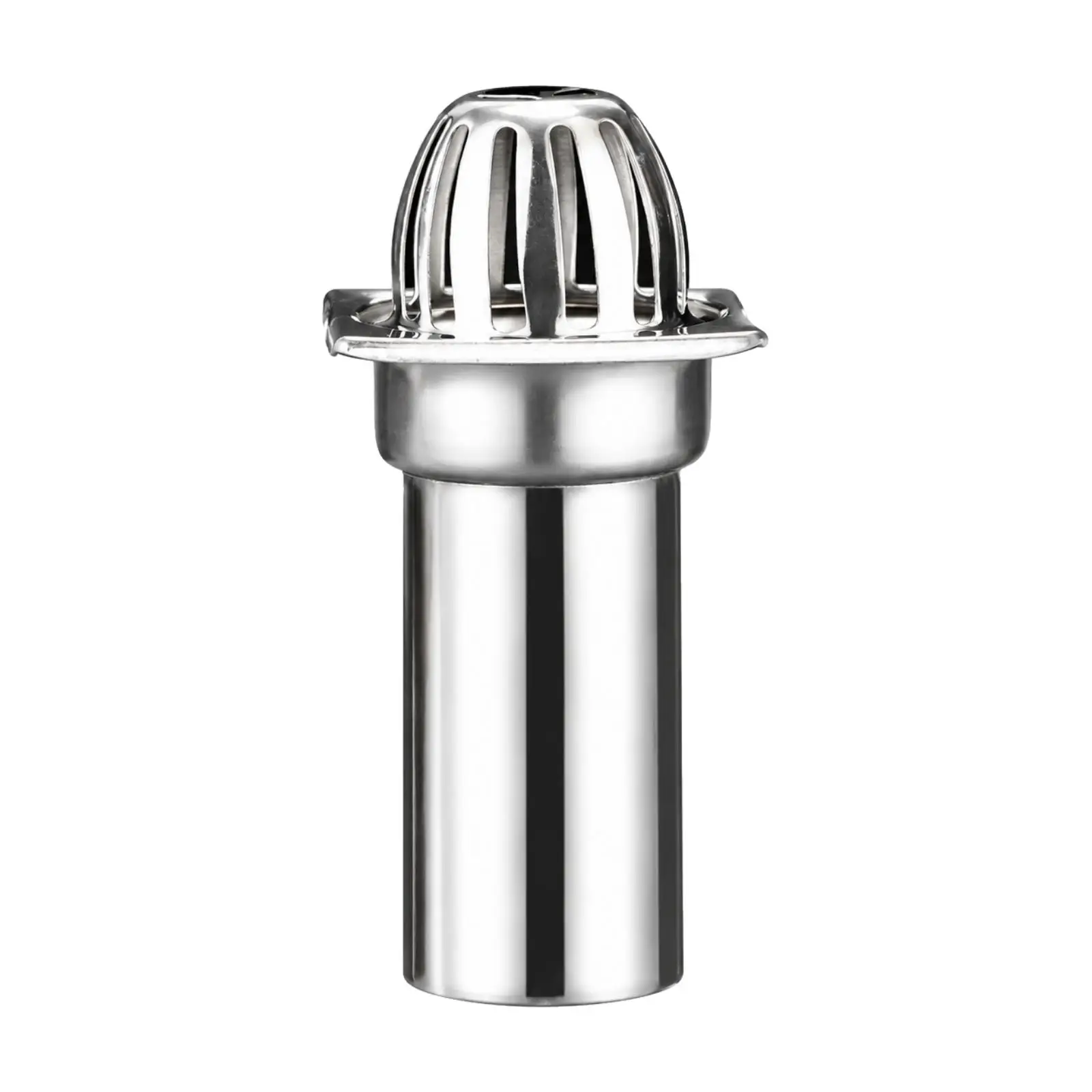 Stainless Steel Roof Rainwater Drain Downspout with Domed Leaf Blocking Cover for Terrace Flat Roof Gutter Systems and Water