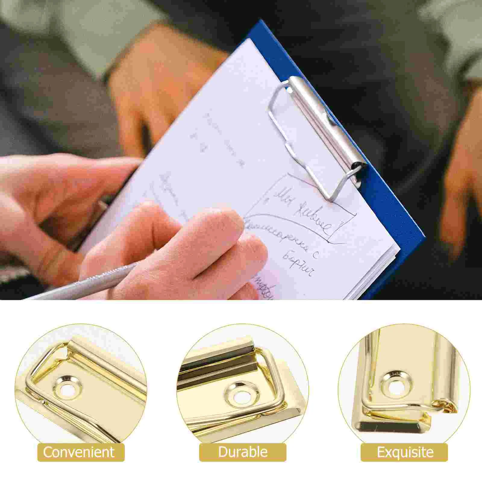 4 pçs grampos de prancheta pasta material escolar clipes para professor metal papel grande bolso