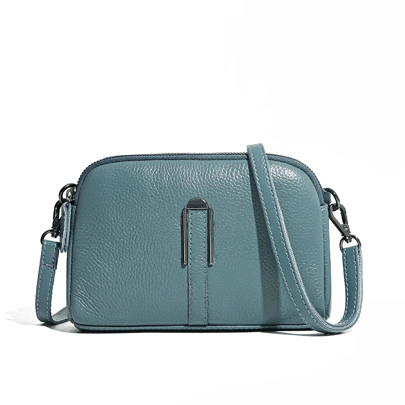 Echt lederen tas Luxe dames crossbodytassen Vrouwelijke effen kleur clutch Telefoontassen Schoudertas Messenger