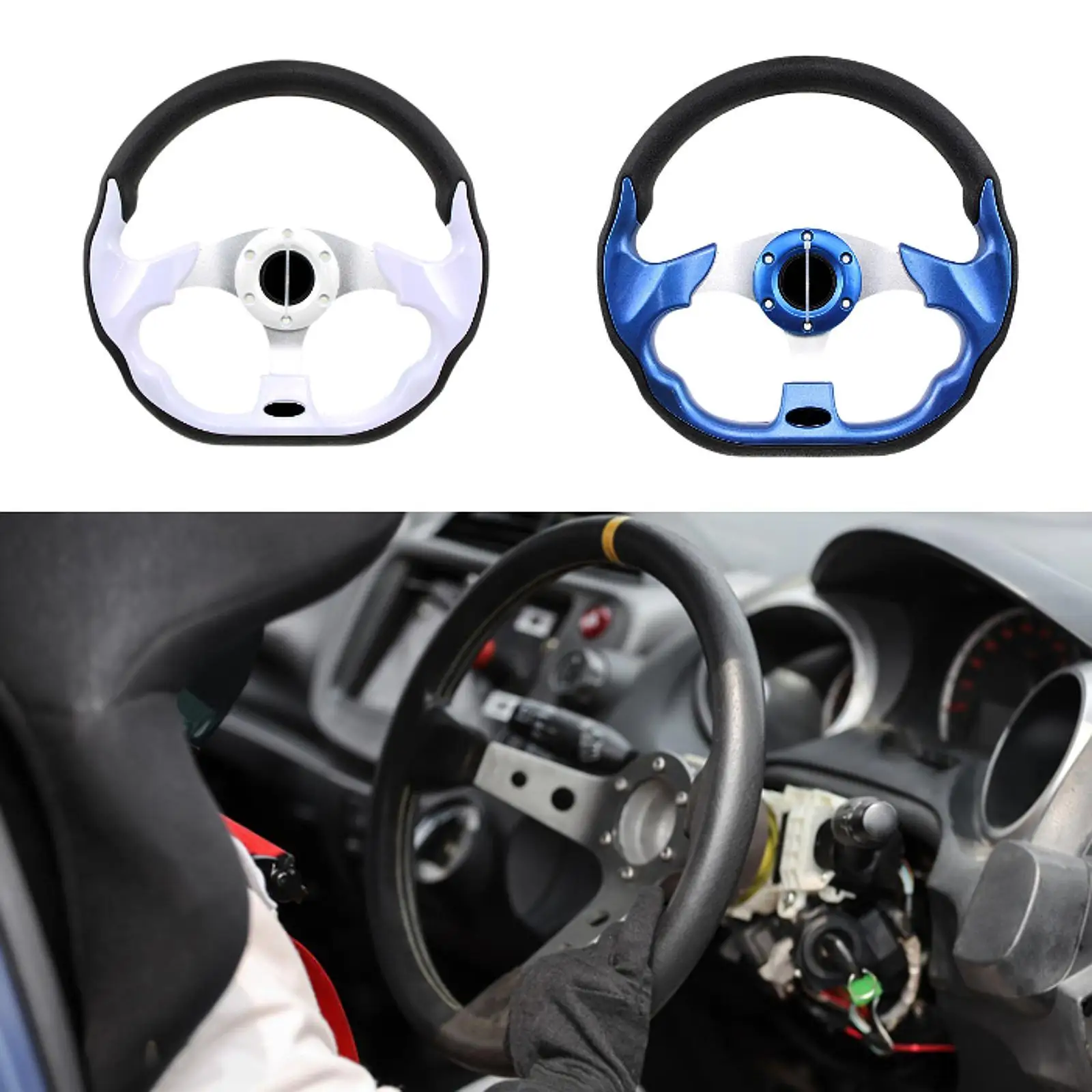 Universal Sports Car Steering Wheel PV Ergonomic Racing Drift Wheel for Boat Ship Vehicle Interior