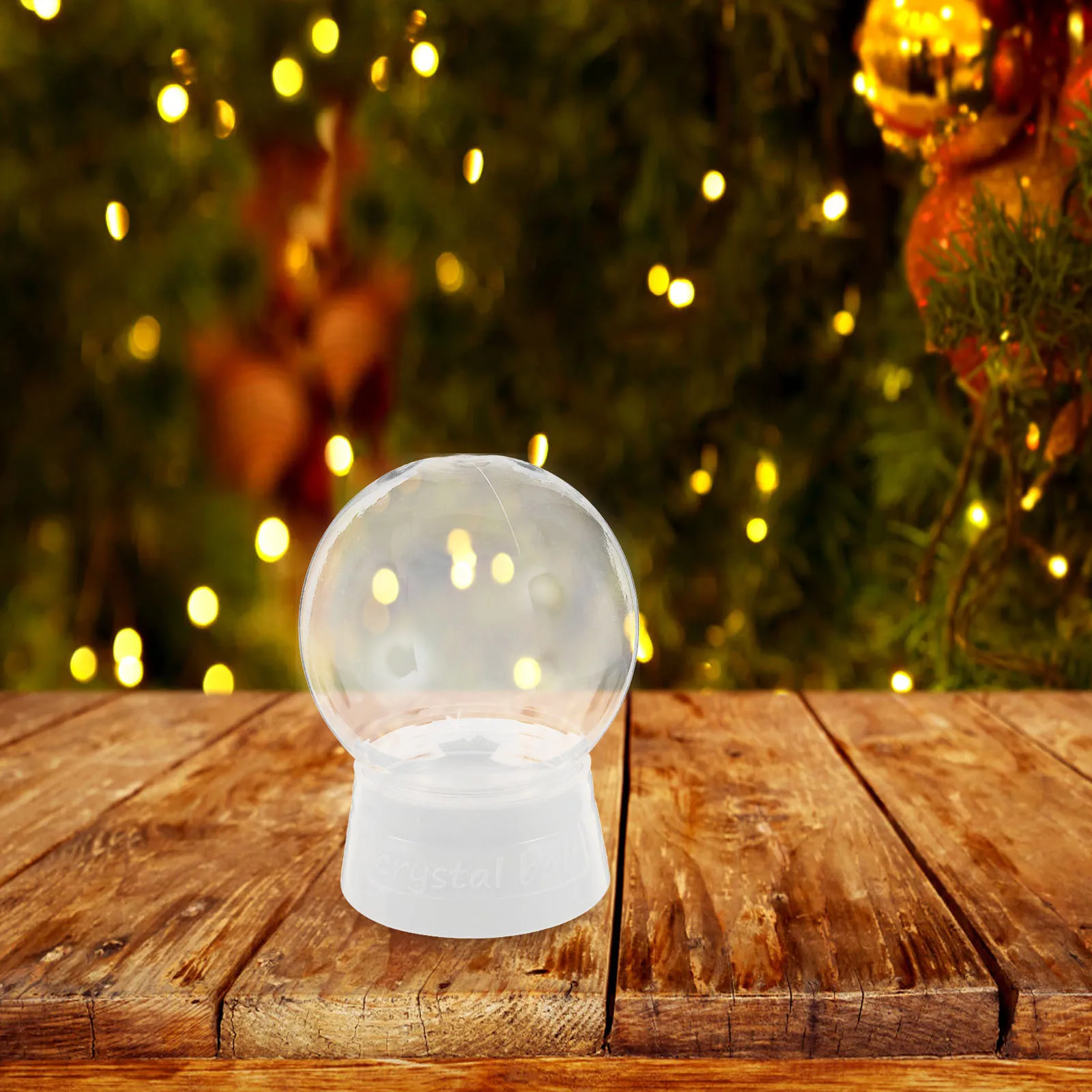 

6pcs Crystal Ball Accessories 270Ml Diy Snow Globe Empty Plastic Round Container For Craft Christmas Decor Snow Globe Jars