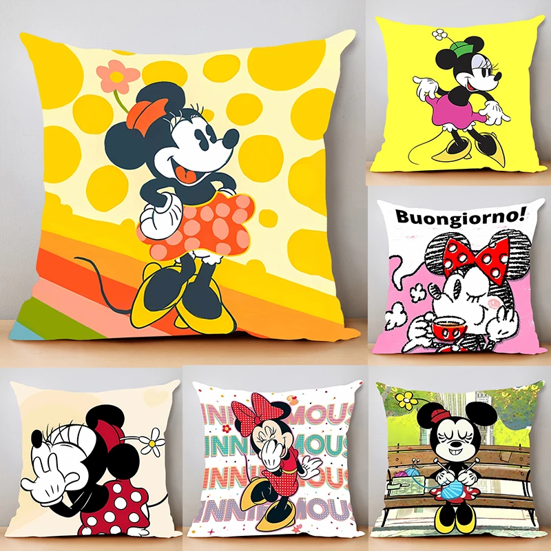 

home decor Pillow Cover Minnie iving room 40x40 car restaurant deck chair Dakimakura Throw Pillows Square Pillowcase Mickey gift