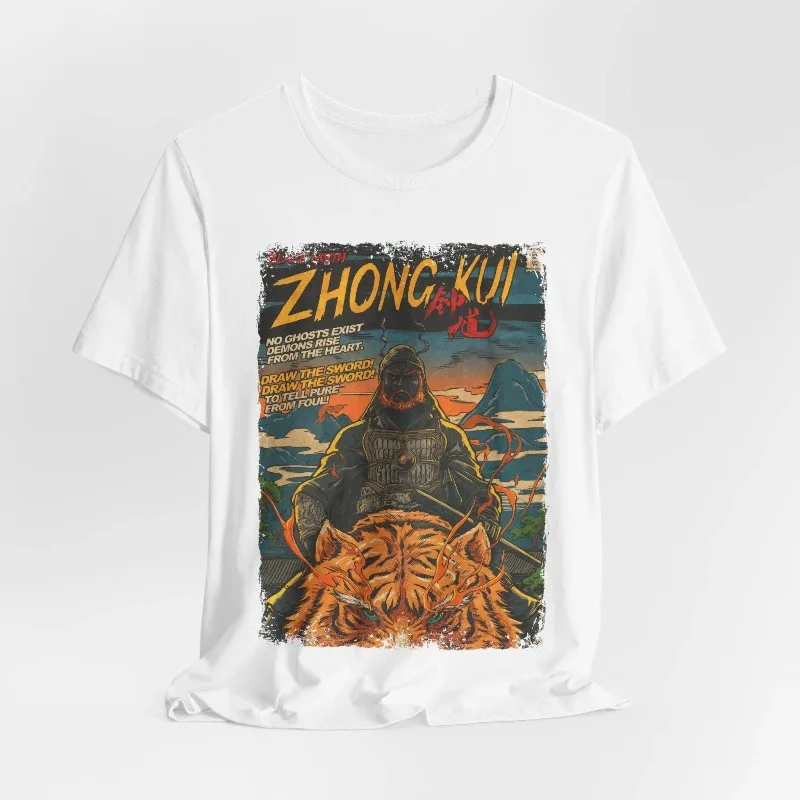 Black Myth Zhong Kui T-Shirt: Vintage Gaming Graphic Tee Summer Men's and Women's Loose and Breathable T-shirt Top