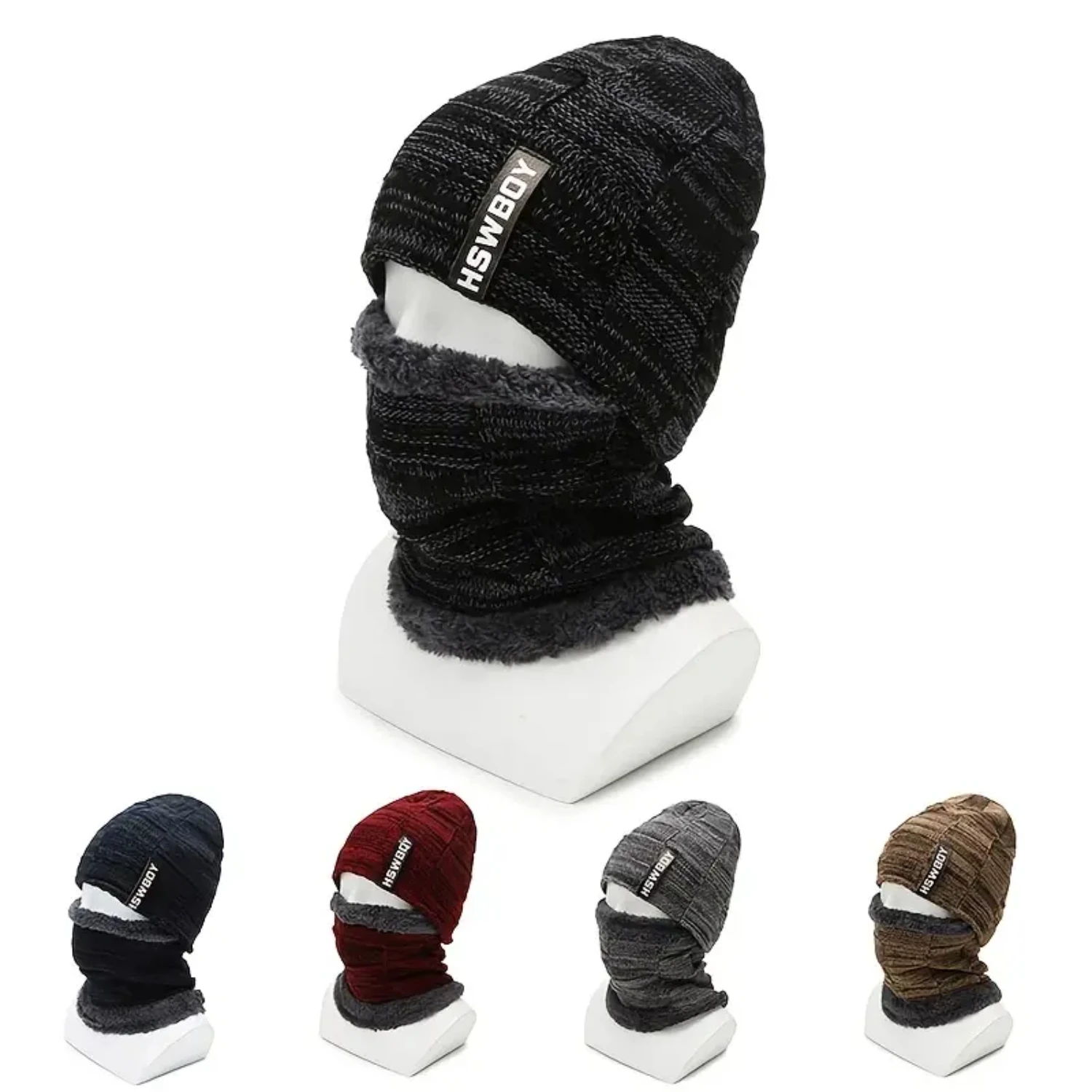 Warm and Cozy Men's Winter Beanie Scarf Set - Ideal Gifts for the Perfect Winter Outdoor Adventure: Hiking, Mountaineering, Fish