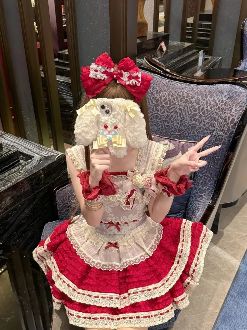 

Summer Japanese Sweet Girl Landmine Suit Subculture Bow Lolita Goth Dress Shorts Set Female Design Pretty Lovely New Clothing