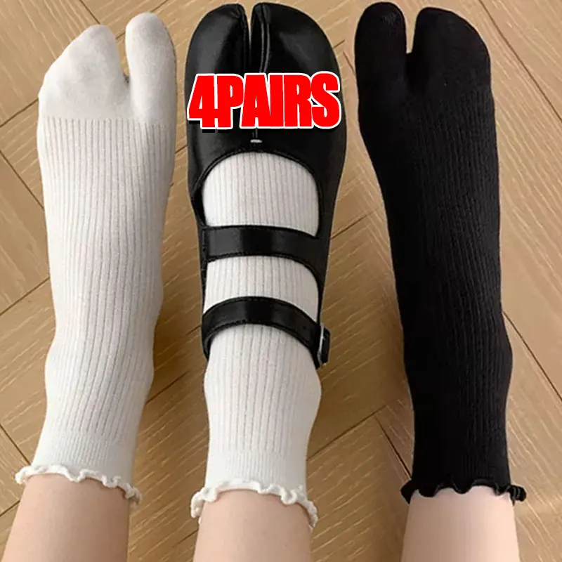

Women'S Flip Flop Sandal Split Toe Socks Agaric edge Solid Color Women Split 2 Toe Foot Finger Cotton Socks Warm Mid Tube Socks