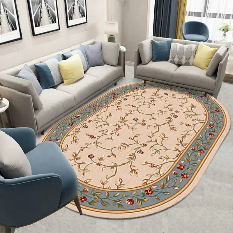 European Style Carpets for Living Room Persia Bedroom Decor Rugs Oval Large Area Carpet Lounge Rug Anti-Slip Entryway Door Mat