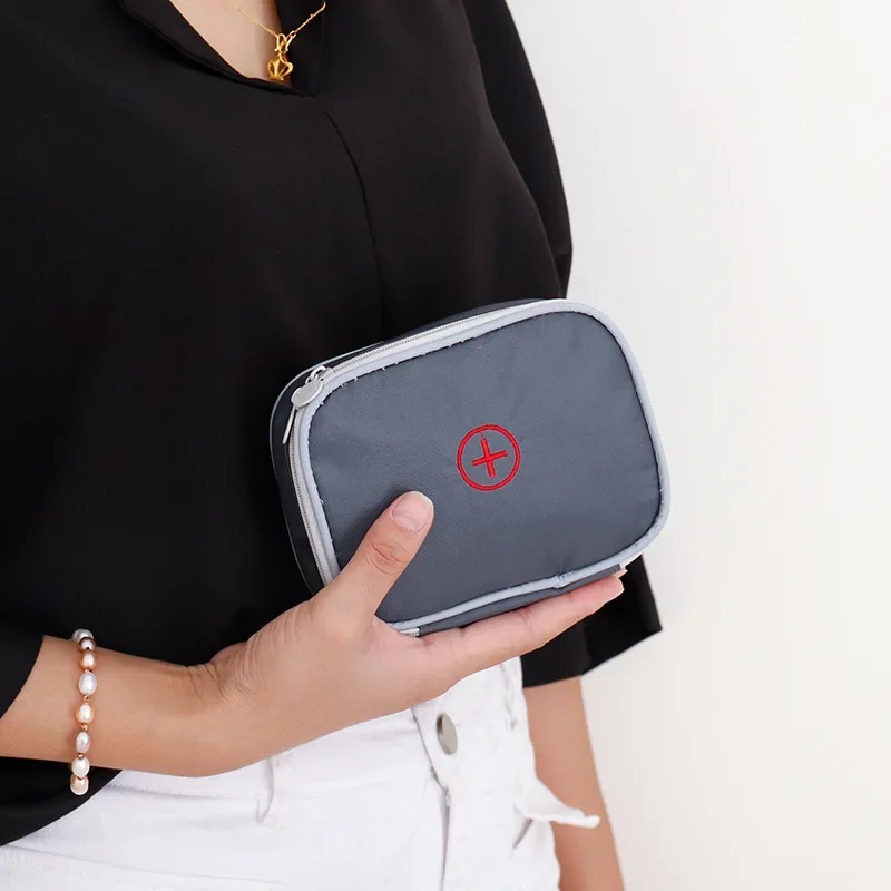 مجموعات طبية فارغة في الهواء الطلق حقيبة أدوات الإسعافات الأولية للسفر المحمولة حافظة طبية صغيرة الوردي حبوب الضمادات حقيبة التخزين طقم الطوارئ